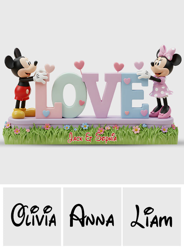 I Love You Mouse Couple - Personalized Couple Custom Shaped Acrylic Plaque