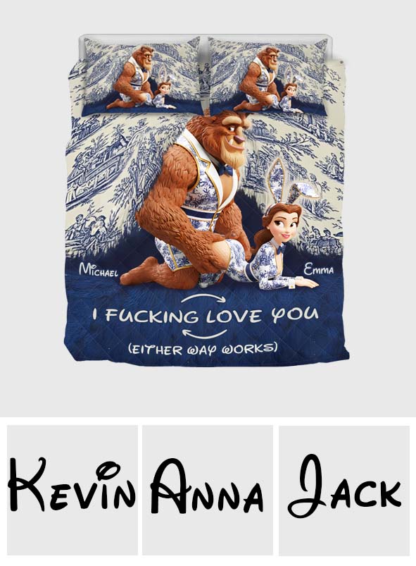 I Love You - Personalized Couple Quilt Set