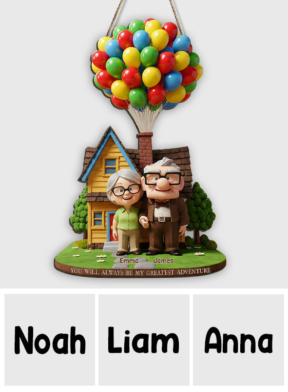 You Will Always Be My Greatest Adventure - Personalized Couple Custom Shaped Wood Sign