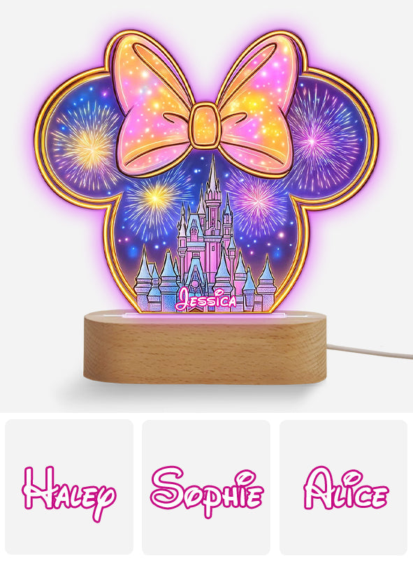 Magic Mouse Castle - Bedroom Decor For Girl - Personalized Kid Shaped Plaque Light Base