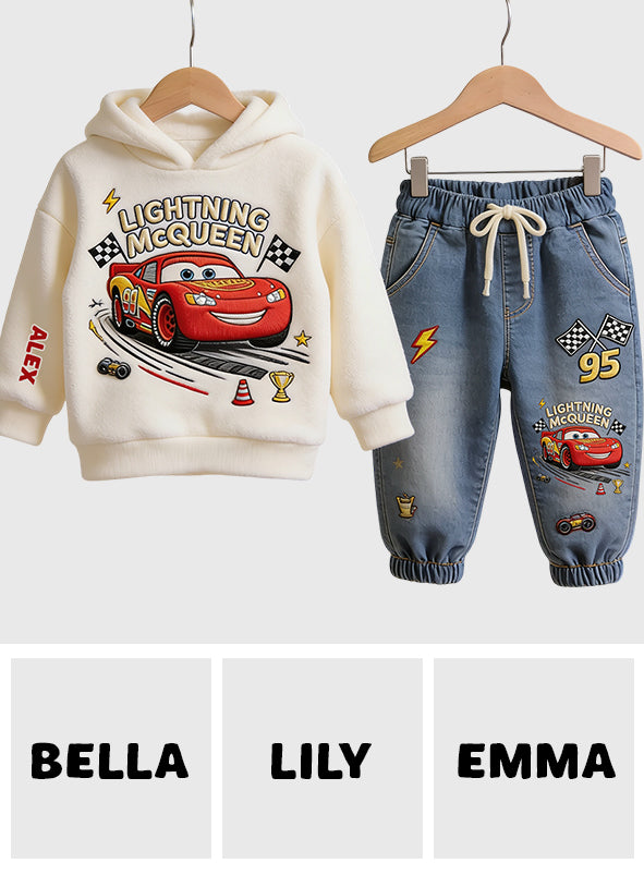 Little Racer Adventure - Personalized Racing Lover Kid Hoodie & Kid Jogger Sweatpants