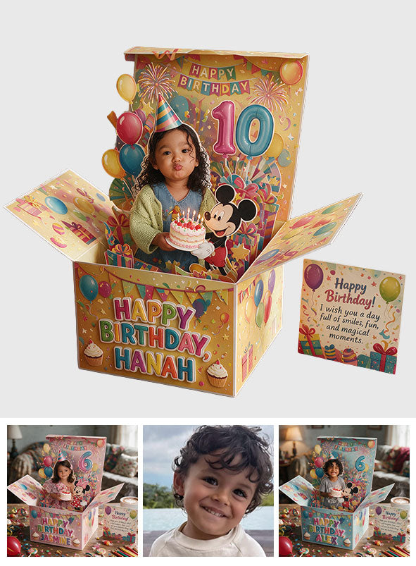 Custom Any Photo - Personalized Mouse Pop Up Box Card