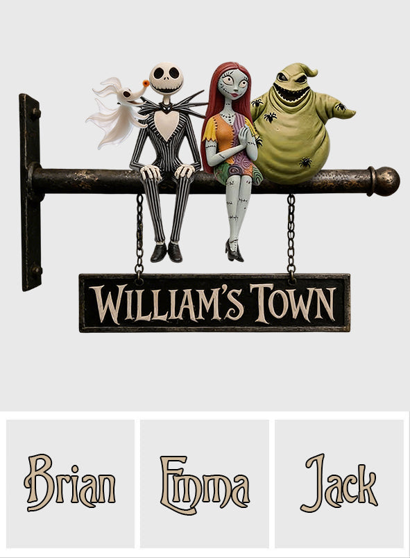Welcome To Our House - Personalized Nightmare Wooden Wall Mount Sign