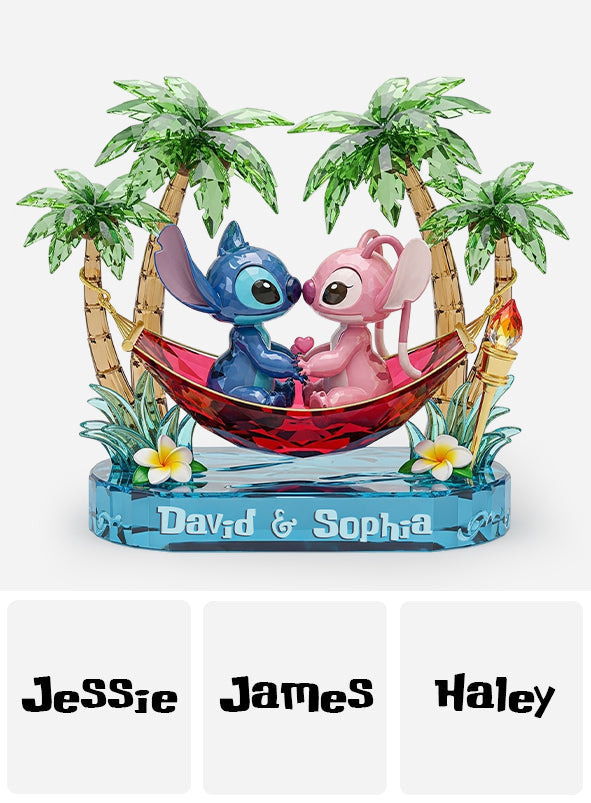 Aloha Ohana Couple - Personalized Ohana Custom Shaped Acrylic Plaque