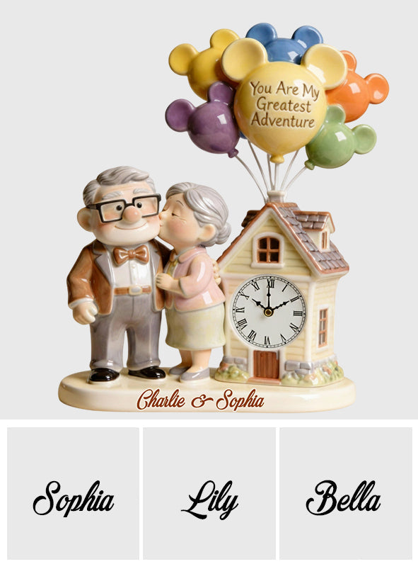 Our Greatest Adventure Couple - Personalized Up Movie Couple Desk Clock Plaque