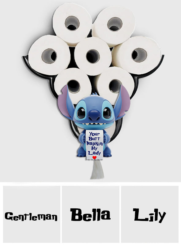 Your Napkin My Lord, Funny Blue Monster - Personalized Ohana Toilet Paper Holder Rack