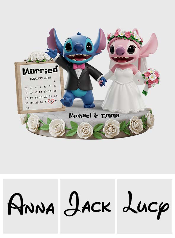 Happy Anniversary Blue Ohana - Personalized Ohana Custom Shaped Acrylic Plaque