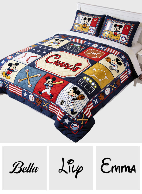 Baseball Mouse Club - Personalized Mouse Quilt Set