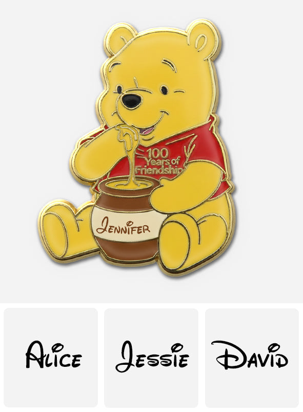 Honey Bear 100th Anniversary - Personalized Yellow Bear Pin