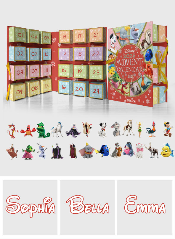 2025 Magical Advent Calender - Personalized Mouse Folded Advent Calendar With Ornaments