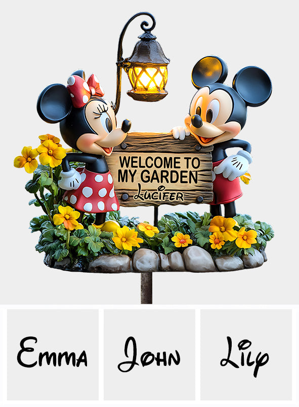 Welcome To My Garden - Personalized Mouse Cut Metal Sign