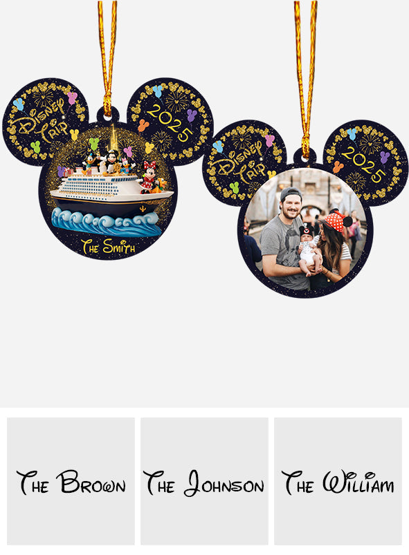 Our Family Cruise Trip Any Photo - Personalized Mouse Ornament