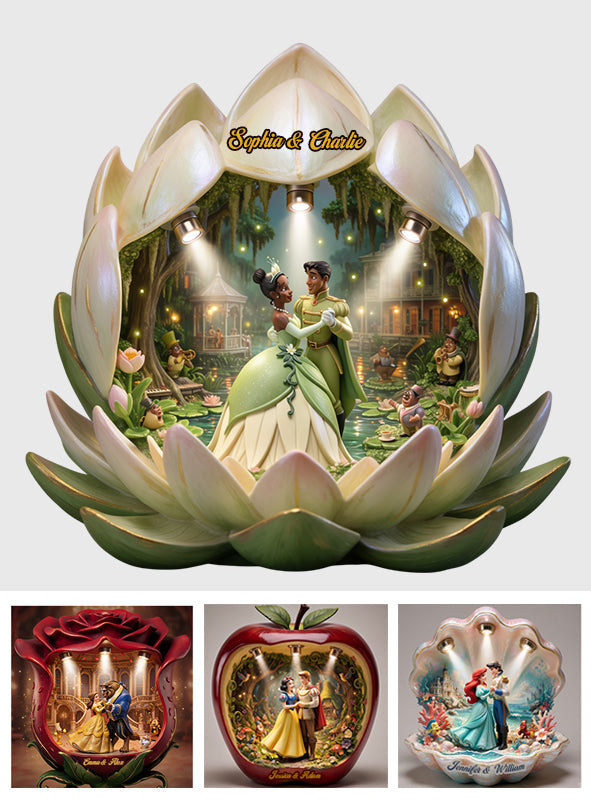 Once Upon A Time - Personalized Beautiful Princess Wooden Light Shadow Box