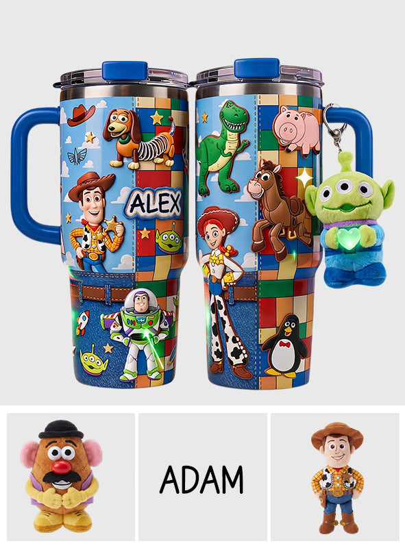 Galaxy And Western Buddy Toy - Personalized Toy Story Tumbler With Plush Charm