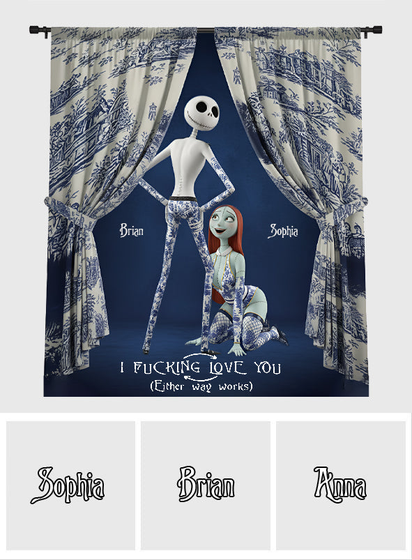 I Love You - Personalized Nightmare Blackout Window Curtain/ Drapes Set
