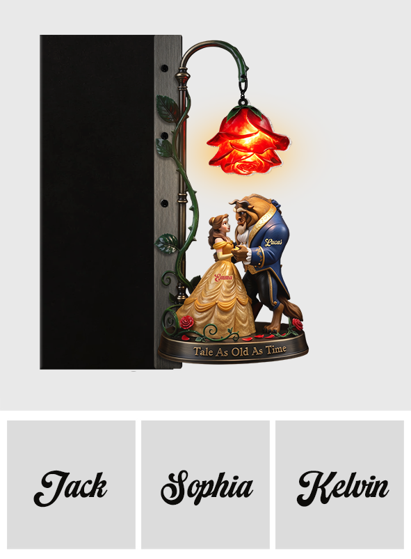 Tale As Old As Time - Personalized Beauty And The Beast Bookshelf Lamp