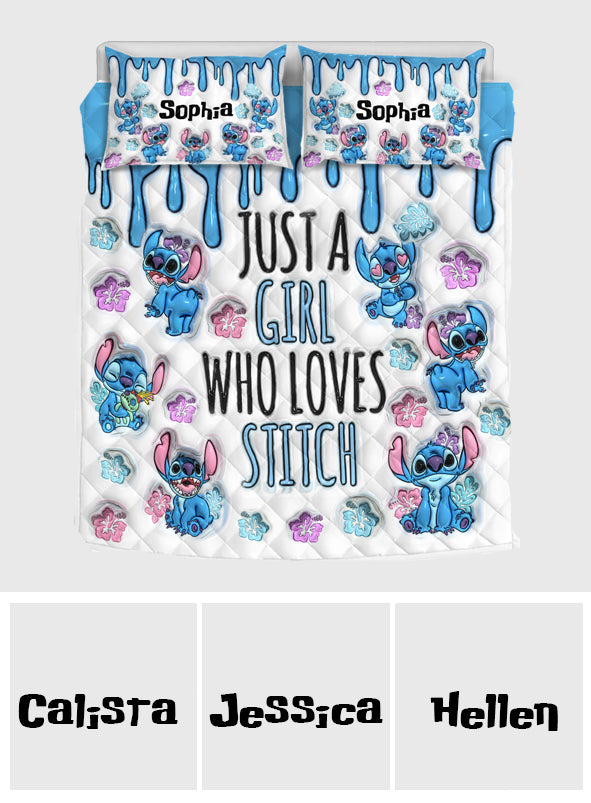 Just A Girl Who Loves Stitch - Personalized Ohana Quilt Set