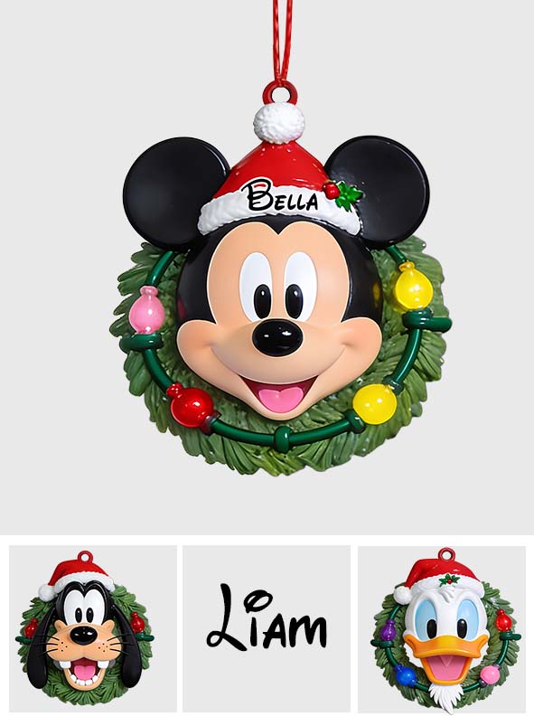 Holly Jolly Holiday Friends - Personalized Mouse Premium 3D Ornament