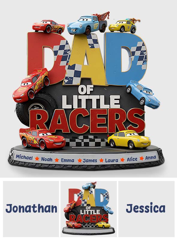 Dad Of Little Racers - Personalized Mouse Custom Shaped Acrylic Plaque