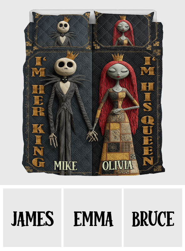 Her King His Queen - Personalized Nightmare Quilt Set