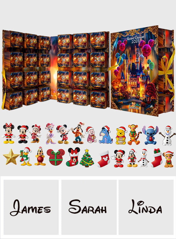 Magical Castle - Personalized Mouse Folded Advent Calendar With Ornaments