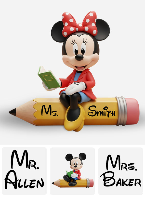 Best Teacher Ever - Mouse Friends - Personalized Teacher Custom Shaped Acrylic Plaque