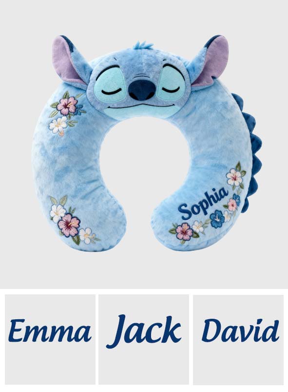 Blue Monster Travel Gift - Personalized Ohana Premium Faux Fur Pillow
