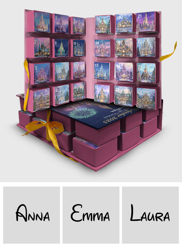 Magical Princess Collection - Personalized Mouse Folded Advent Calendar With Ornaments