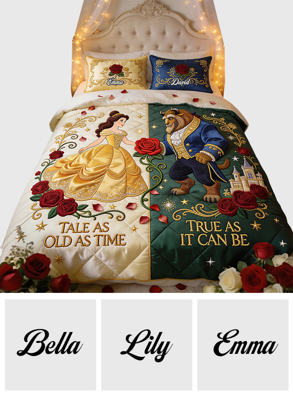 Tale As Old As Time, True As It Can Be - Personalized Beauty And The Beast Quilt Set