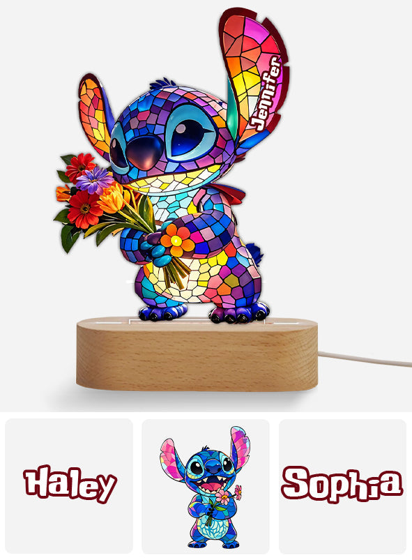 Ohana Means Family - Personalized Ohana Shaped Plaque Light Base