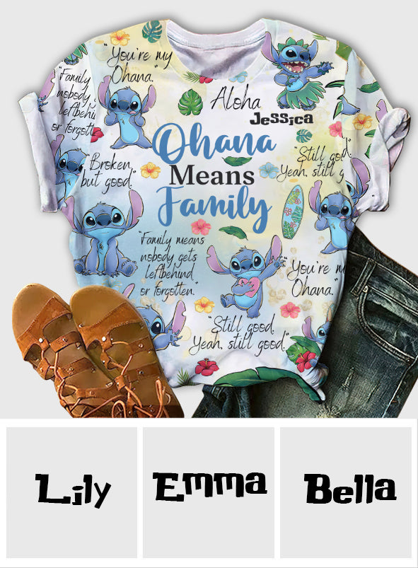 Ohana Means Family - Personalized Ohana All Over Shirt