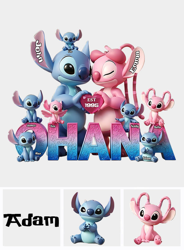 Ohana Family Love - Personalized Ohana Custom Shaped Acrylic Plaque