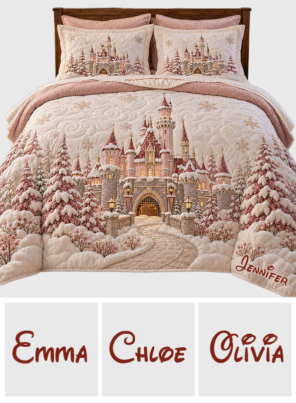 Christmas Magical Castle - Personalized Dream Trip Quilt Set