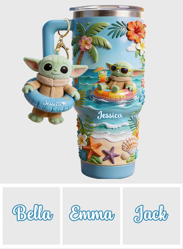 Green Baby Summer Vibes - Personalized The Force Tumbler With Plush Charm