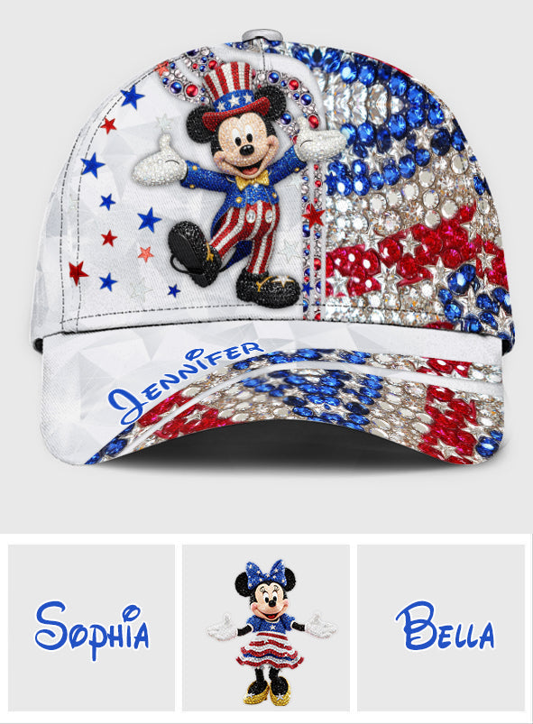 Red And White - Personalized Mouse Classic Cap