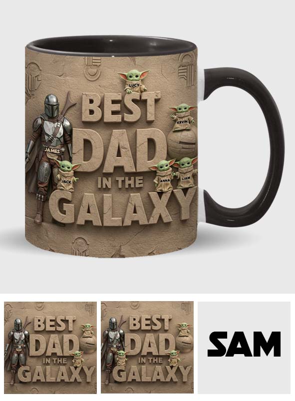 Best Dad In The Galaxy - Personalized The Force Accent Mug