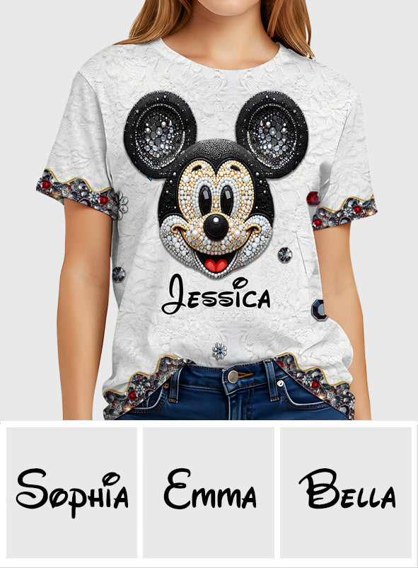 Mouse Ears Kind Of Girl - Personalized Mouse All Over Shirt