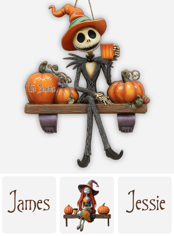 Hello Fall - Personalized Nightmare Custom Shaped Wood Sign