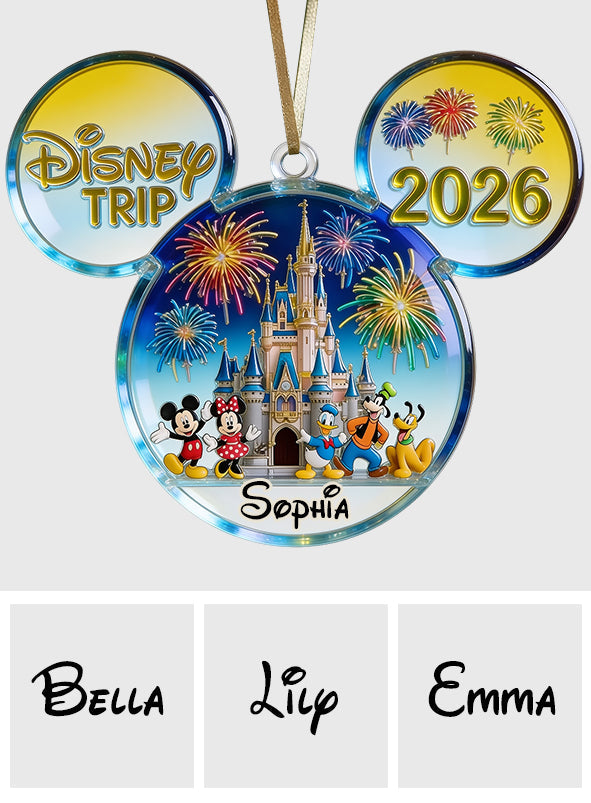 Merry Christmas - Personalized Mouse Custom Shape Glass Ornament