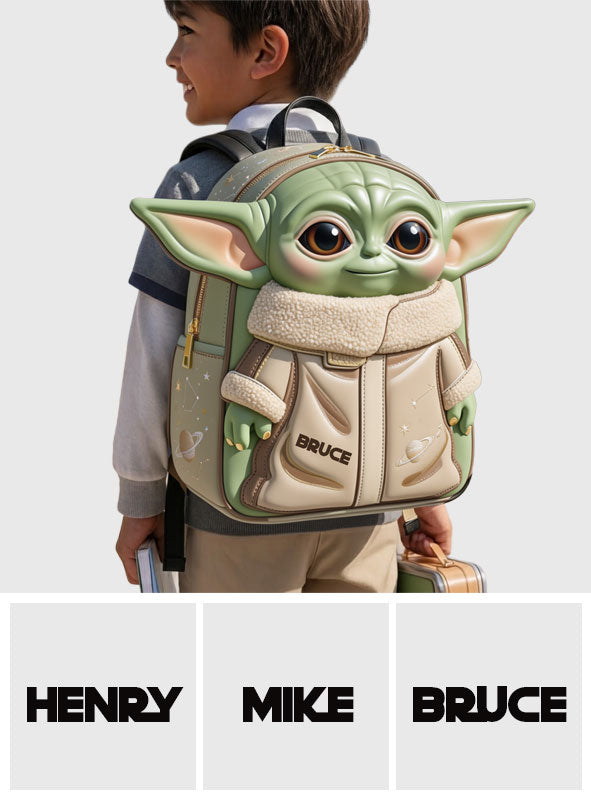 Cute Alien - Personalized The Force Changeable Leather Patch Backpack