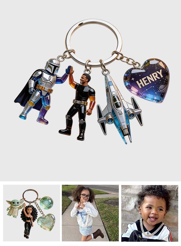 Galactic Guardian - Personalized The Force Premium Keychain With Charms