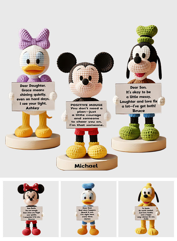 Magical Emotion Support - Personalized Crochet Mouse Custom Shaped Acrylic Plaque