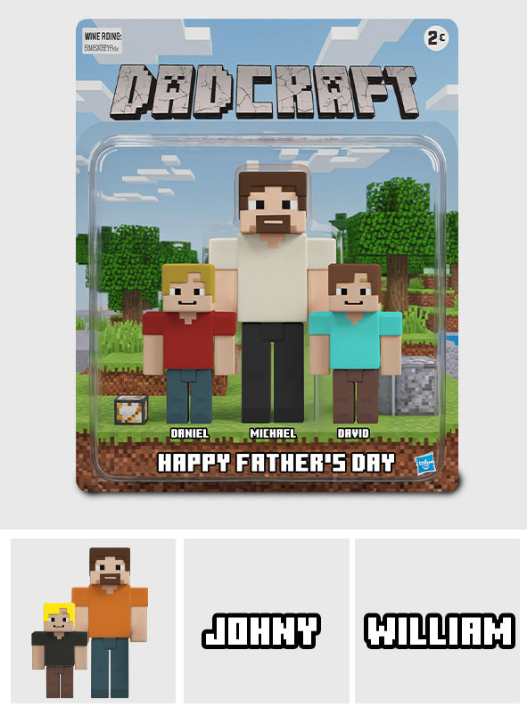 Dadcraft, Father's Day Gift For Game Dad - Personalized Father Custom Shaped Acrylic Plaque