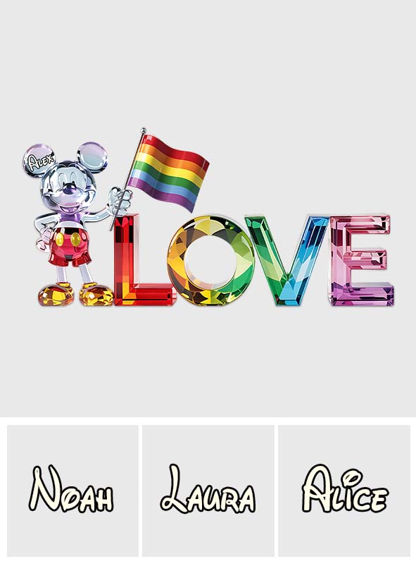 Love Is Love - Personalized Mouse Custom Shaped Acrylic Plaque