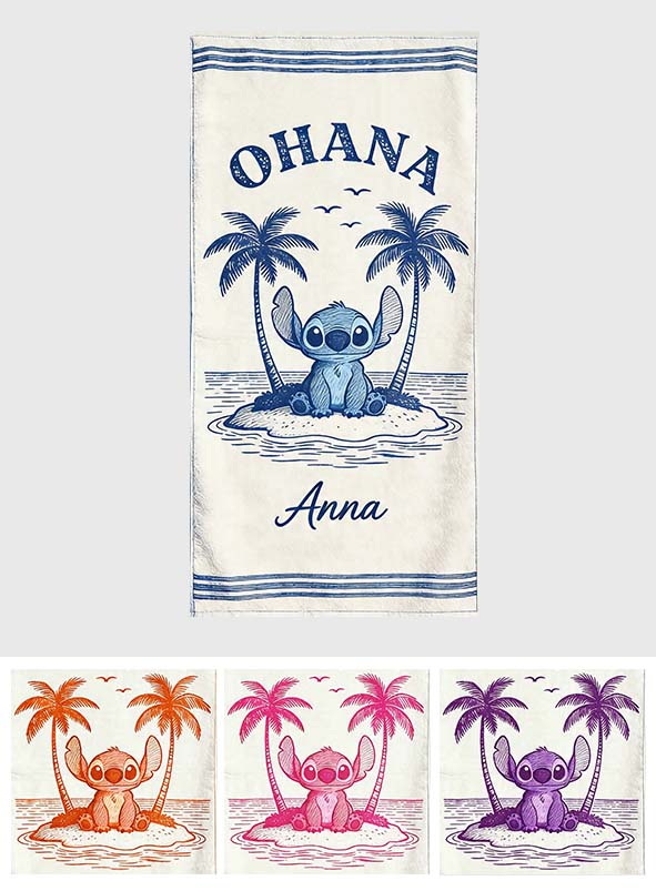 Ohana - Personalized Ohana Quick-dry Beach Towel/ Bath Towel