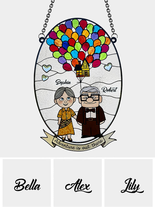 Adventure Is Out There - Personalized Mouse Window Hanging Suncatcher Ornament