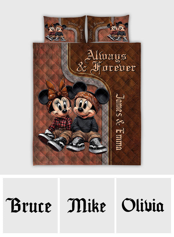 Always And Forever Chicano Mouse Ears - Personalized Mouse Quilt Set