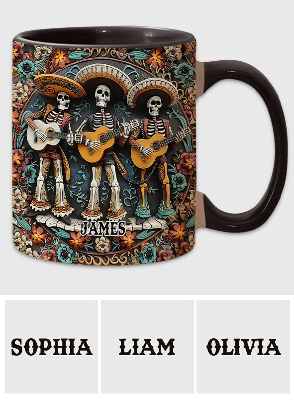 Skeleton Trio - Personalized Skull Accent Mug