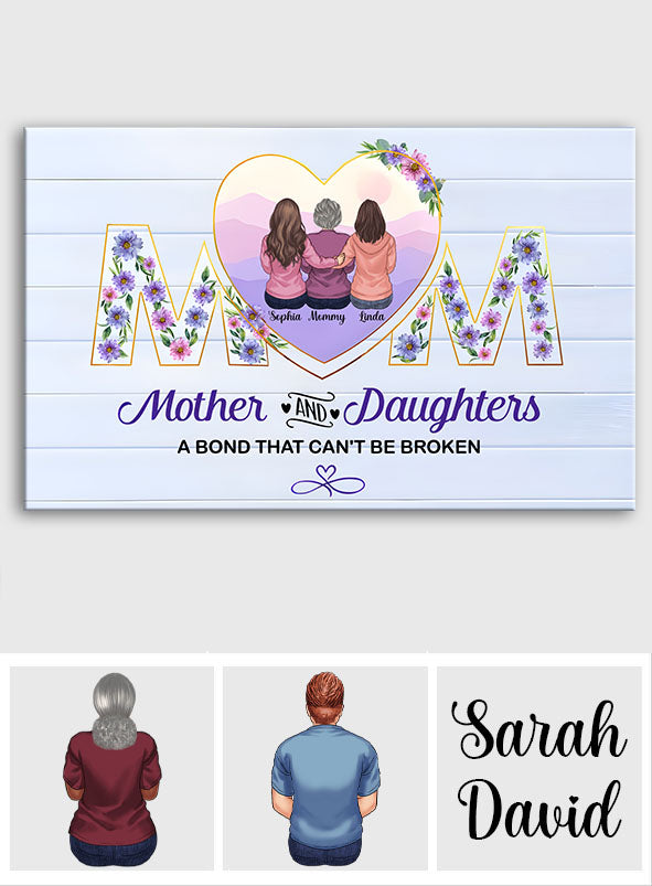 Mother And Daughters - Personalized Mother Canvas And Poster