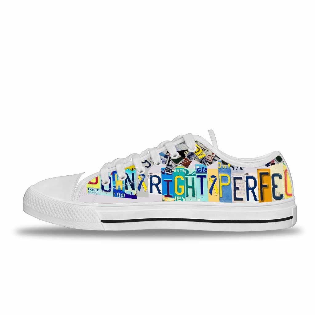 Down Right Perfect Down Syndrome Awareness Low Top Shoes 0622